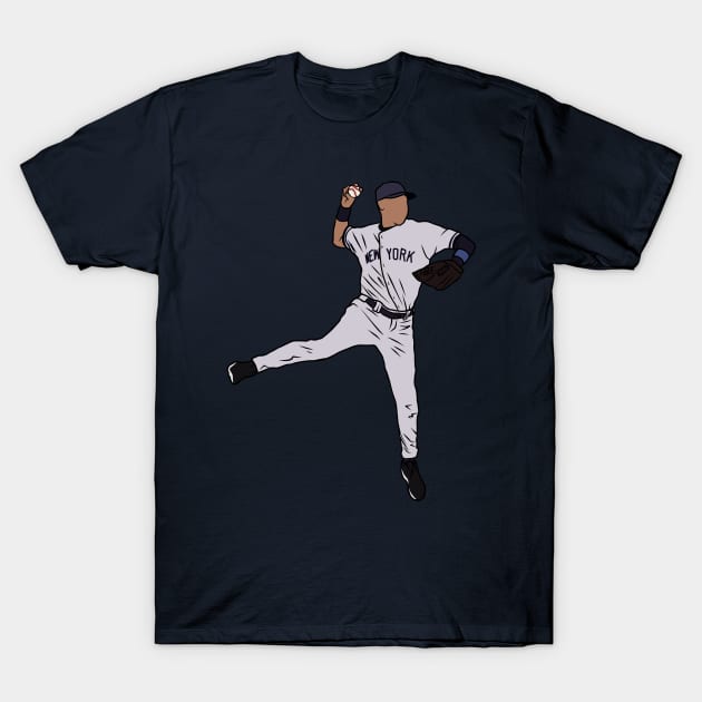Derek Jeter Jump Throw T-Shirt by rattraptees